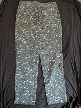Counterparts Dark Teal Floral Skirt with Blush Accents